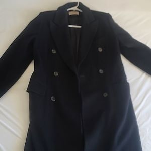 CALVIN KLEIN Women's Wool Black Trenchcoat sz 8, Medium, Excellent Condition